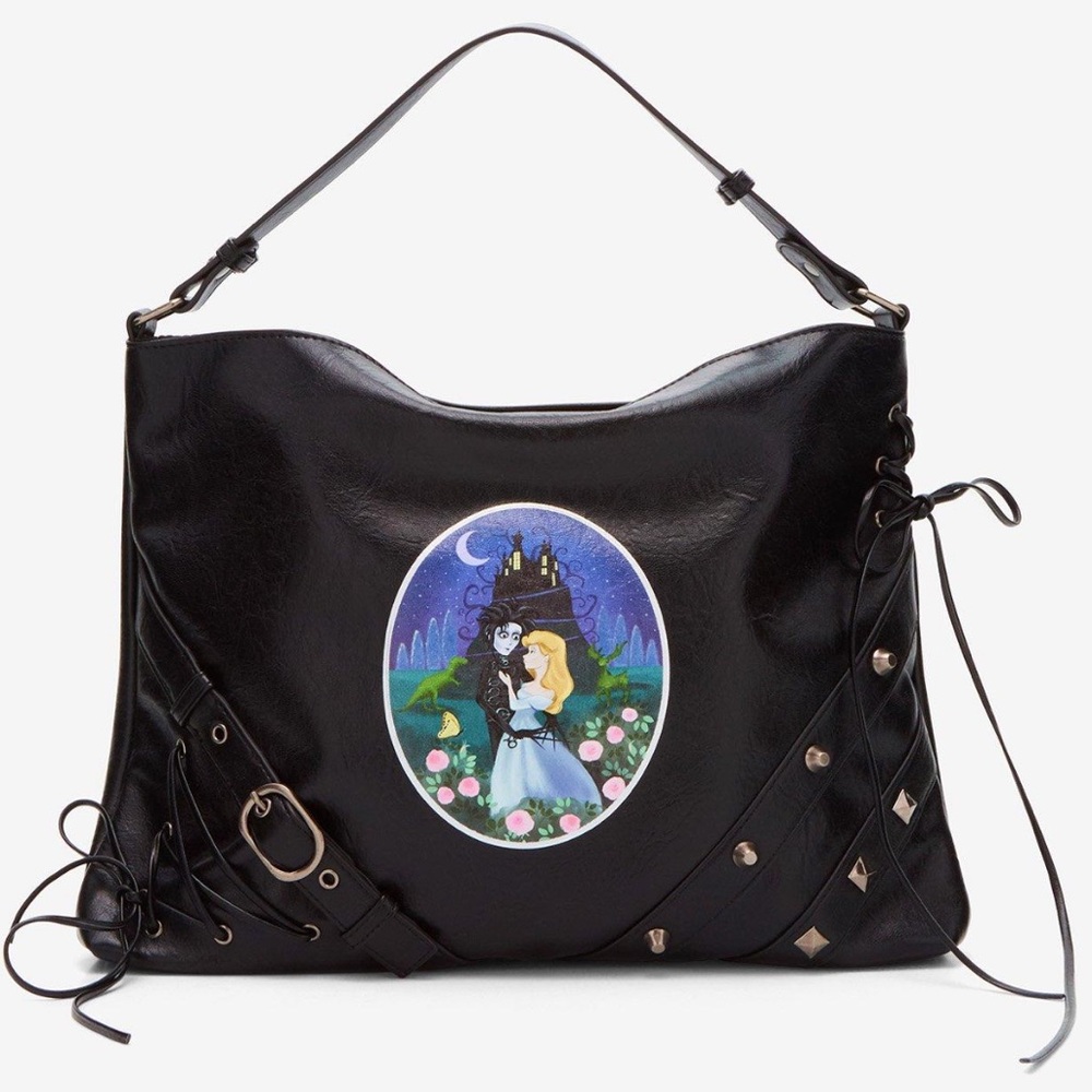 New Her Universe Black Edward Scissorhands Studded Hobo Bag